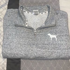 Marble grey PINK Quarter-zip